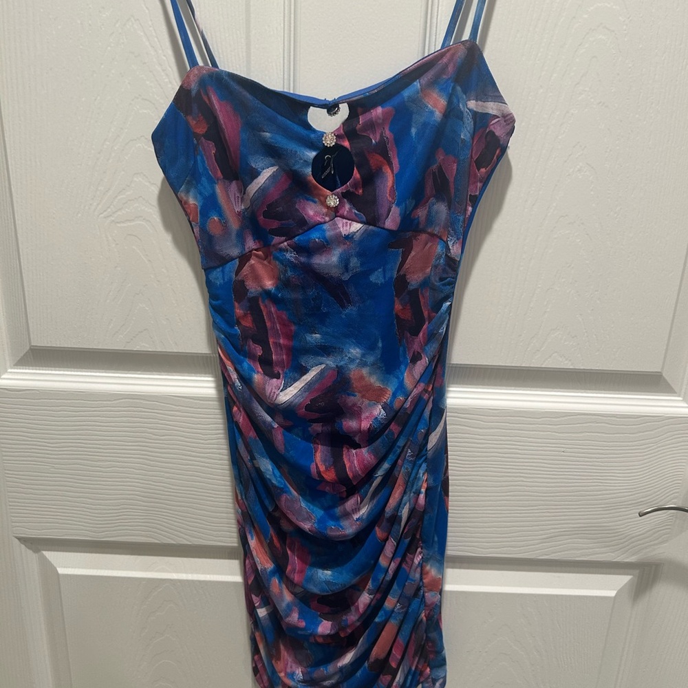 Blue and Pink Windsor Dress